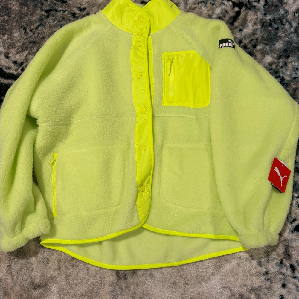 Puma Neon Yellow Fleece Jacket